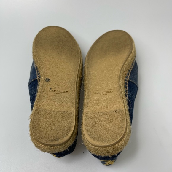 Saint Laurent Denim Espadrilles Womens EU 38.5/US 8.5 $525. Lightly Used. - Picture 6 of 8